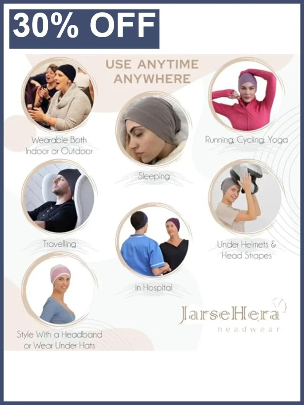 Chemo Headwear Sleeping Cap Soft Stretchy Viscose Cotton Beanie
